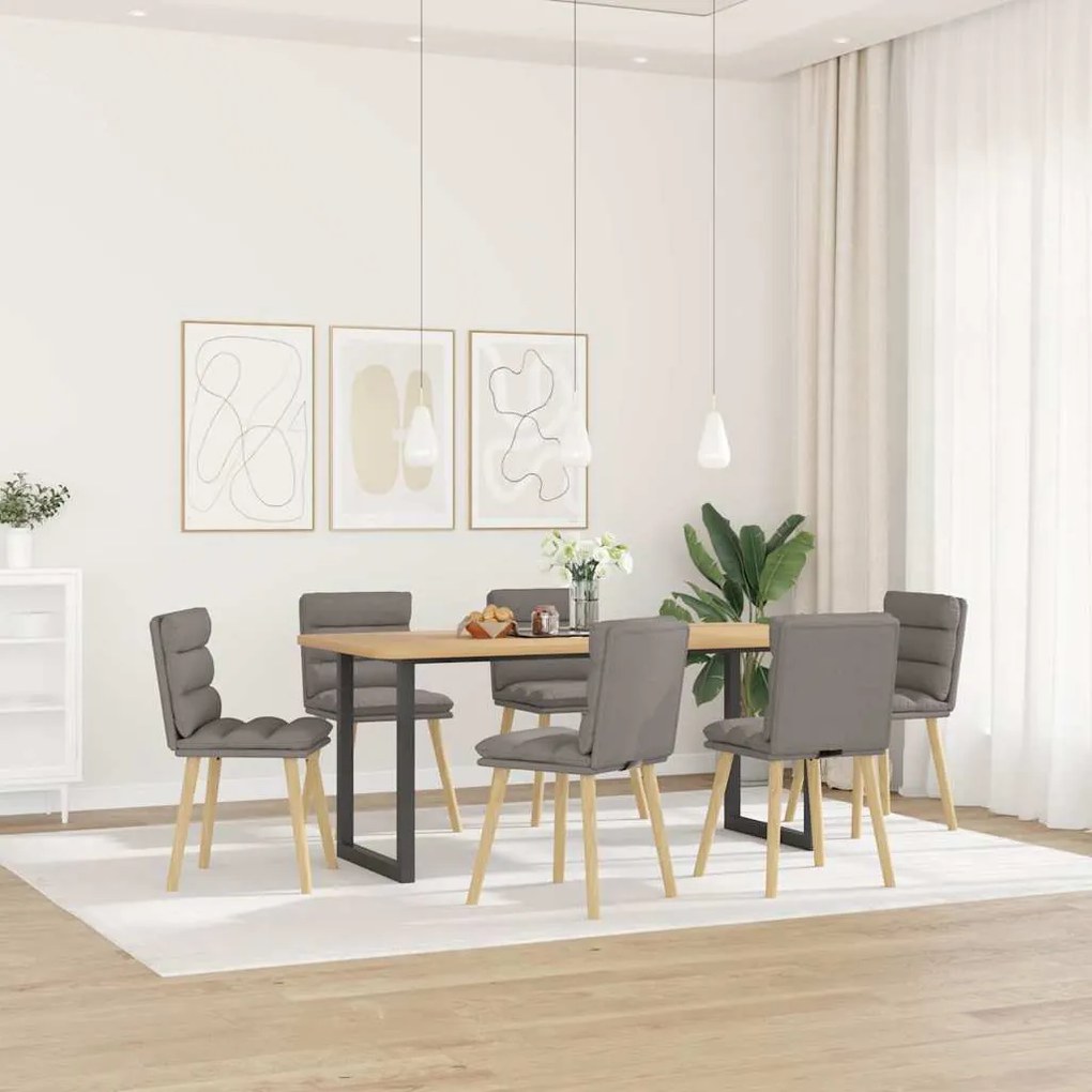 Sedie Da Pranzo 6 Pz Grigio Talpa İn Tessuto /
