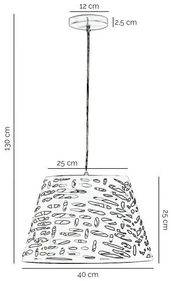 ONLI - Lampadario a sospensione con filo RICKY 1xE27/15W/230V diametro 40 cm bianco