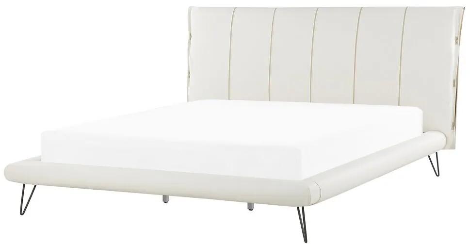 Letto a doghe in similpelle bianco 160 x 200 cm BETIN Beliani