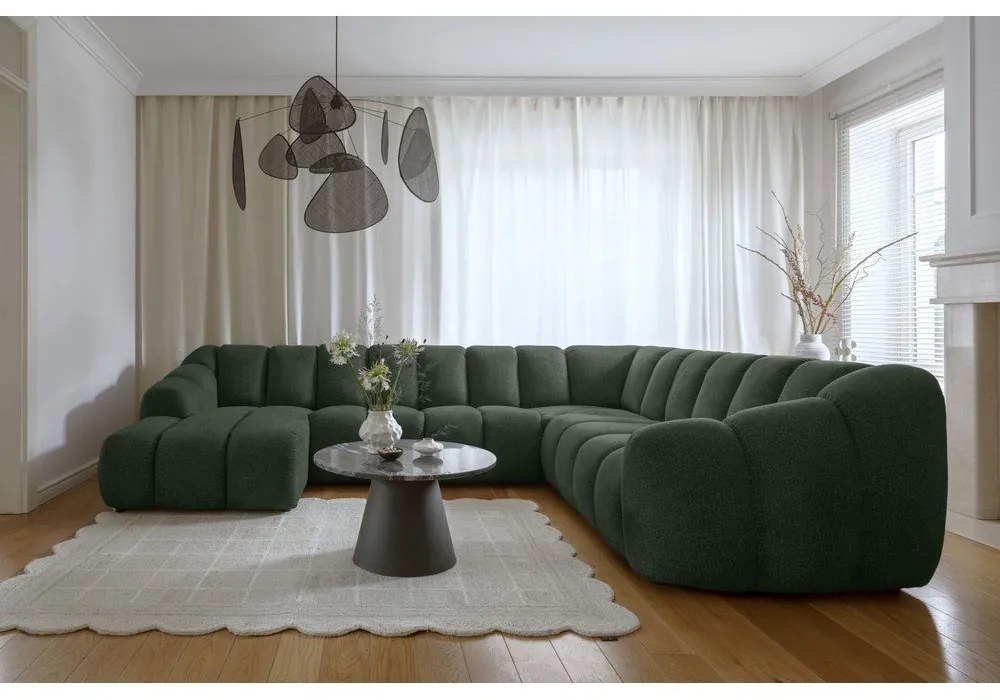 Divano angolare verde scuro (con penisola a destra/a U) Shell – Miuform