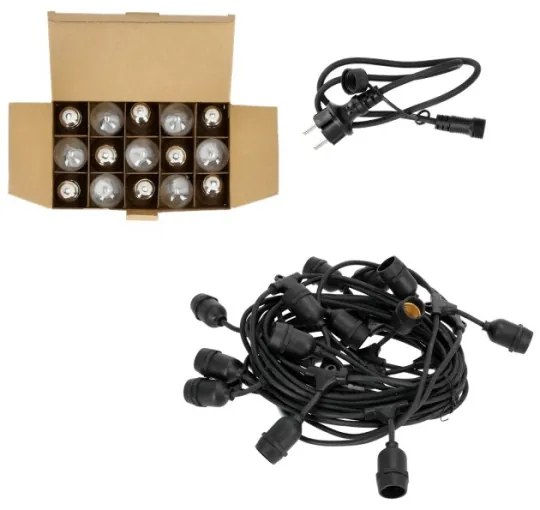 Catena decorativa da esterno LED BAJA ST64 15xE27/1W/230V 15,9m IP44 bianco caldo