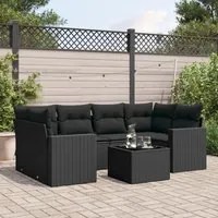 Set Divani da Giardino con Cuscini 7pz Nero Polyrattancod mxl 113358