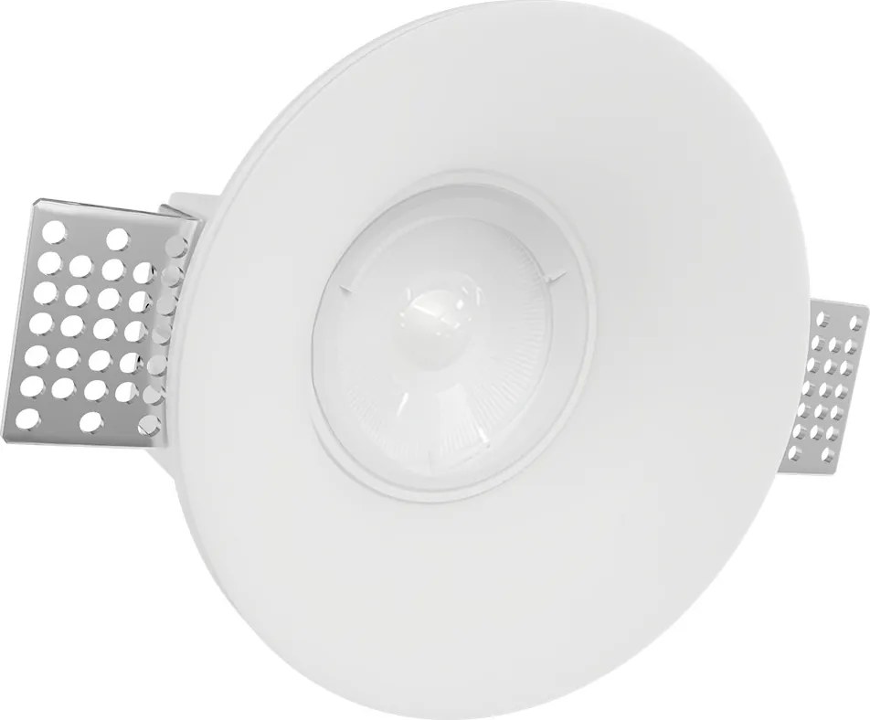 Portafaretto Rotondo Ø130x50mm GU10 in Gesso Pitturabile