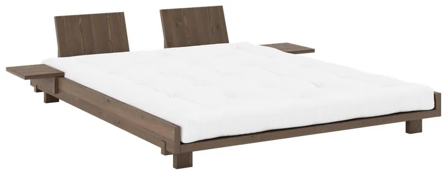 Letto matrimoniale marrone in pino massiccio con rete inclusa 160x200 cm Social – Karup Design