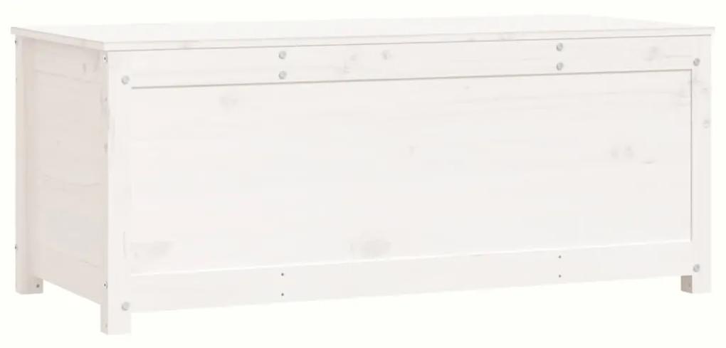 Contenitore portaoggetti bianco 110x50x45,5cm massello di pino
