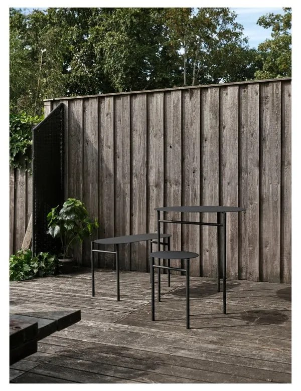 Sgabello in metallo nero Disc - Zone