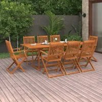 Set Pranzo da Giardino 9 pz in Legno Massello di Acacia cod mxl 35223