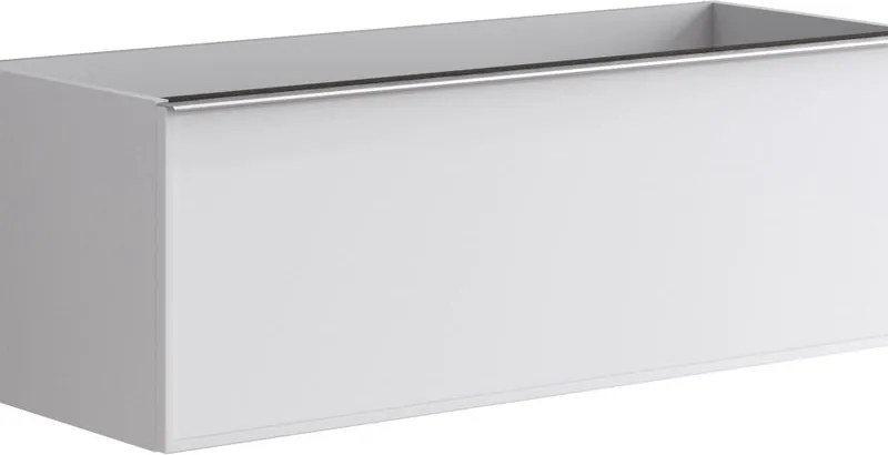 Cassettiera Pixel con 2 cassetti frontale frame laccato opaco bianco e maniglia alluminio brillante L40 X H40 X P45,5 cm