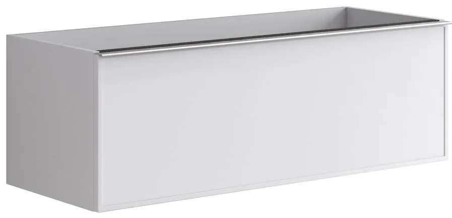 Mobile da bagno sotto lavabo Pixel frame bianco laccato L 120 x H 40 x P 45.5 cm 2 cassetti, lavabo non incluso