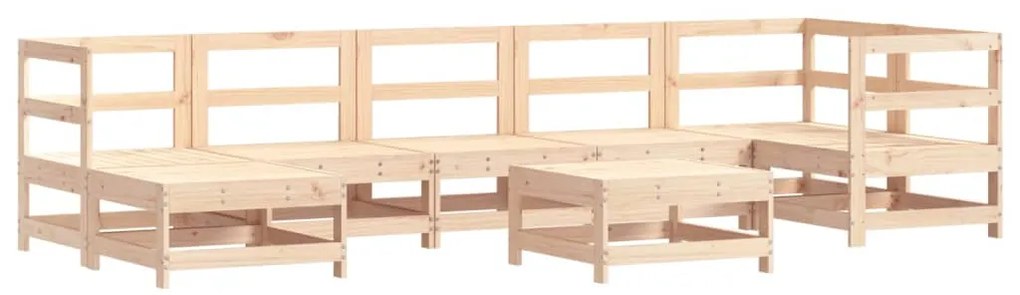 Set divani da giardino 8 pz con cuscini in legno massello