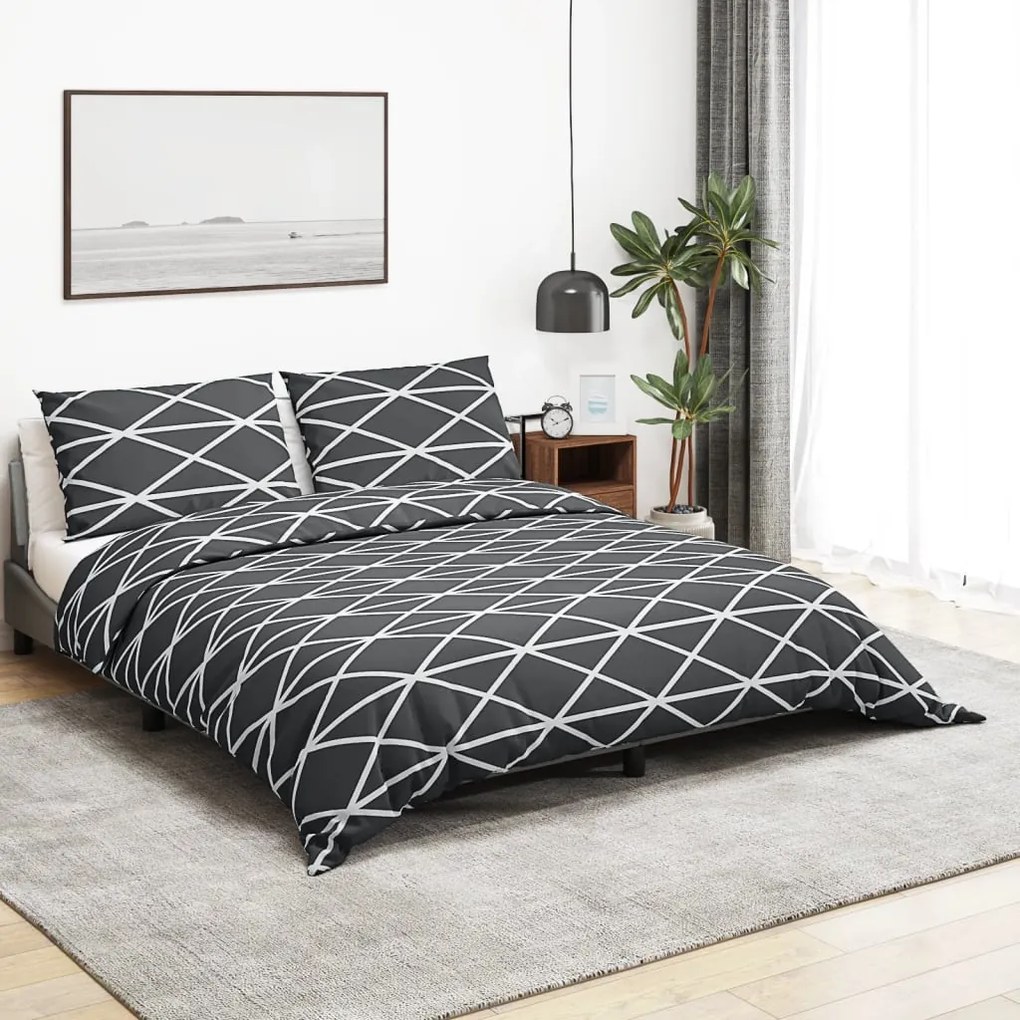 Set Copripiumino Grigio 225x220 Cm İn Cotone /
