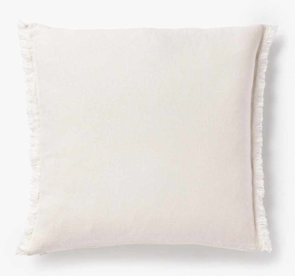 Copricuscino in lino con frange Luana