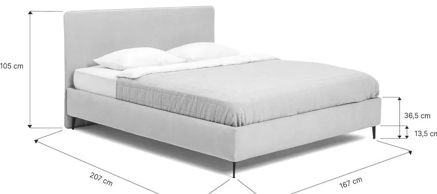 Letto matrimoniale imbottito color senape con rete inclusa 160x200 cm Noira Slim – Bonami Selection