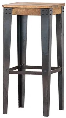 Sgabello da bar industriale in acciaio e legno 75 cm MADISON