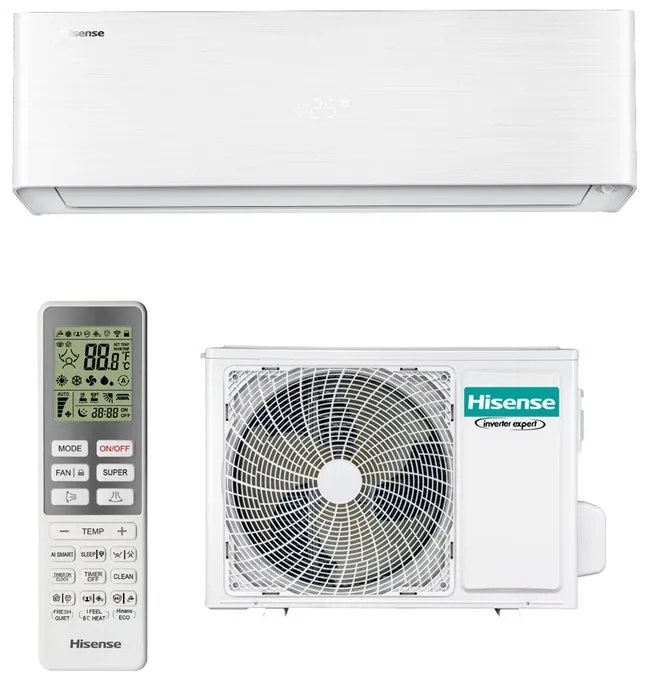 Condizionatore a muro monosplit inverter HISENSE ENERGY PRO X 8.8712 BTU classe raffreddamento A+++, classe di riscaldamento A+++, bianco