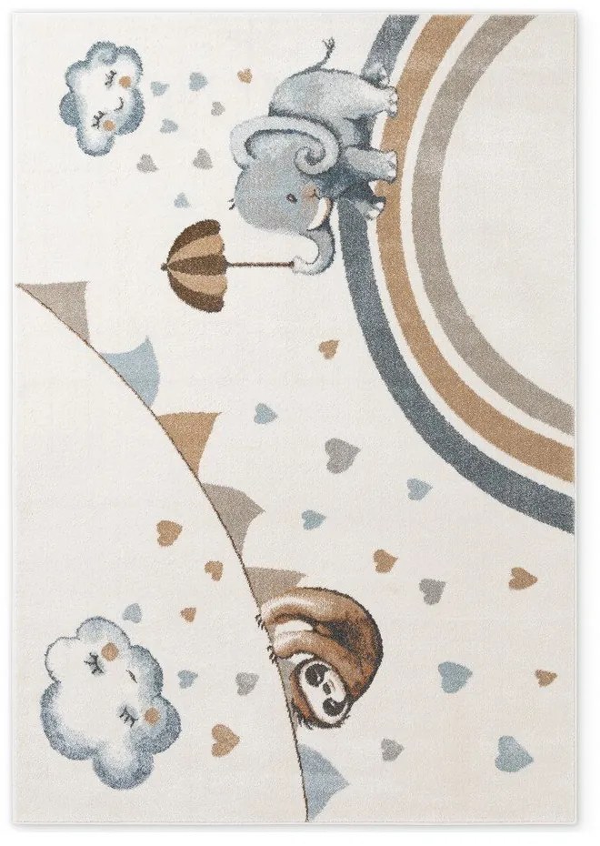 Tappeto per bambini crema 160x230 cm Walk like an Elephant Rainy Party - Villeroy&amp;Boch