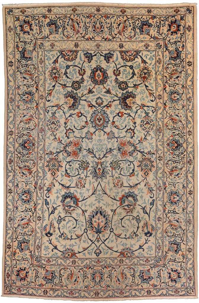 Kashan Tappeto persiano 210 x 140 Beige (Iran) Annodato A Mano