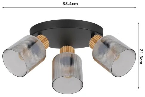 Brilagi - Faretto HYGGE 4xE14/15W/230V nero/vetro fumé