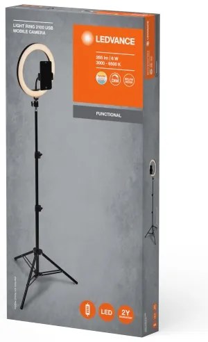 Ledvance - LED Lampada dimmerabile con un supporto e supporto per vlogging LED/6W/USB