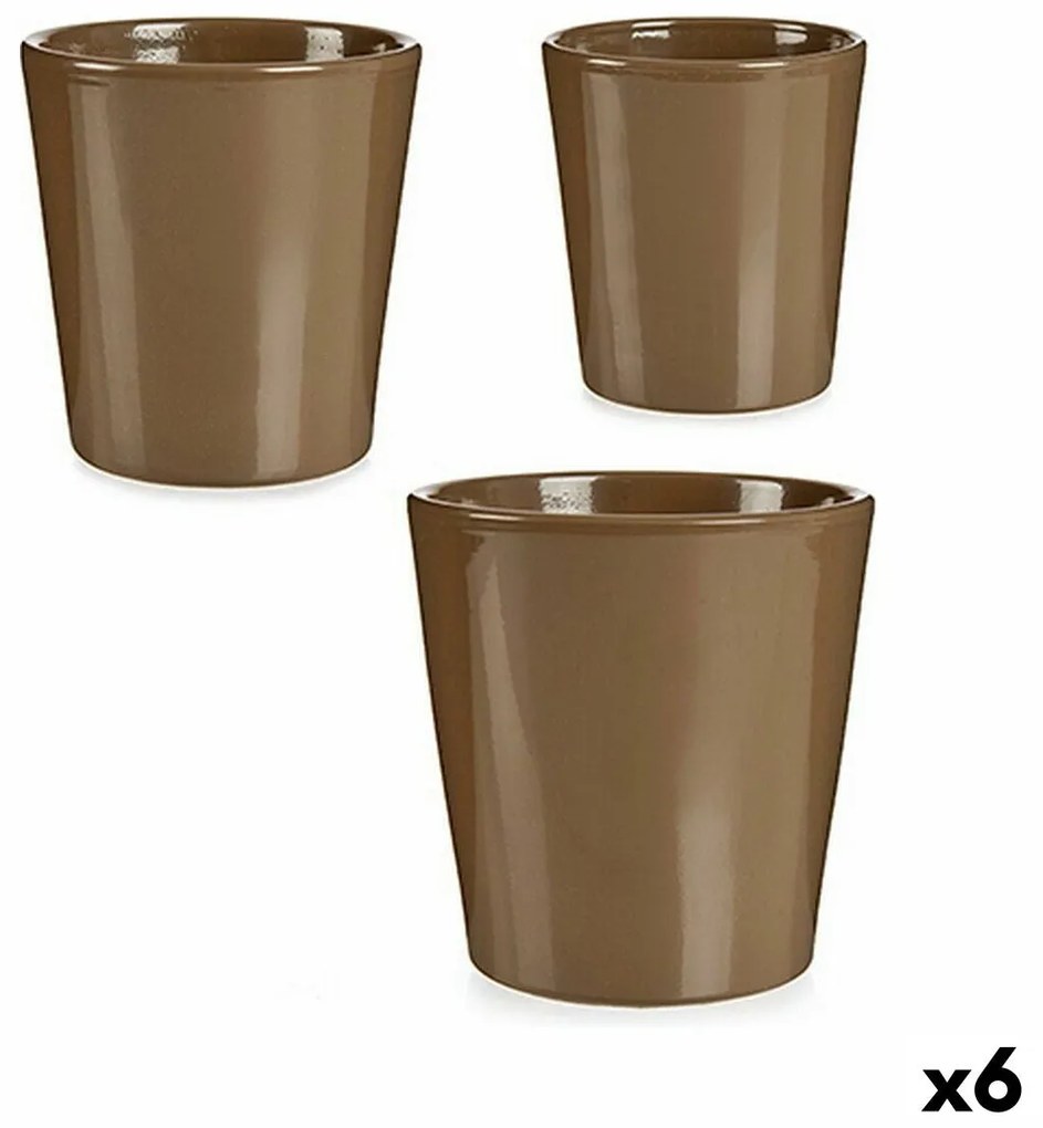 Set di Vasi Taupé Argilla (6 Unità)
