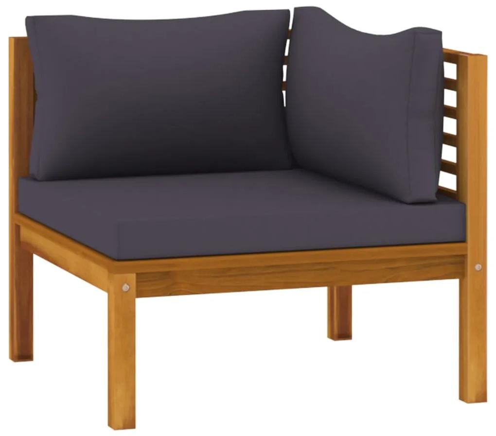 Set divani da giardino 9 pz con cuscini in massello di acacia