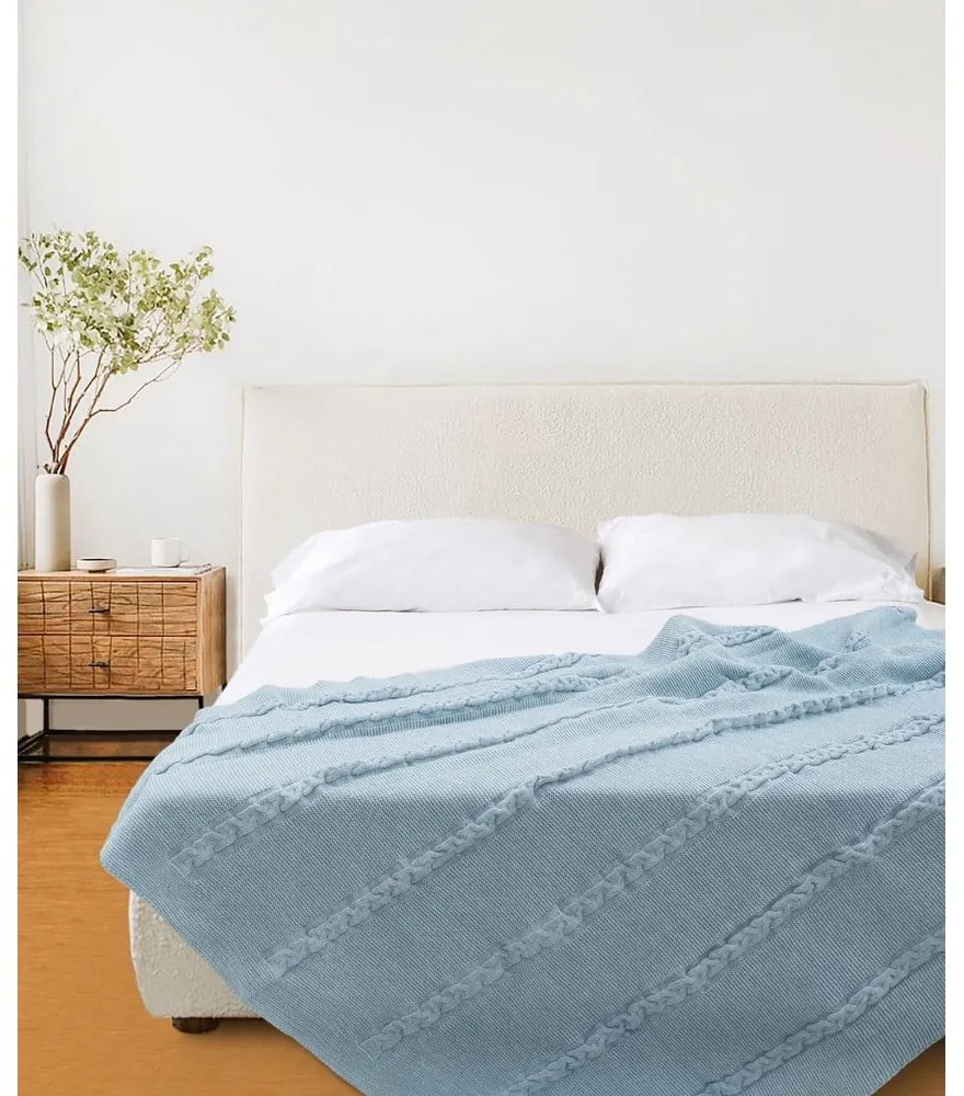 Copriletto blu 200x220 cm Trenza – Oyo Concept