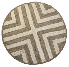 Tappeto DKD Home Decor Scandi Bianco Marrone Chiaro Iuta (150 x 150 x 1 cm)