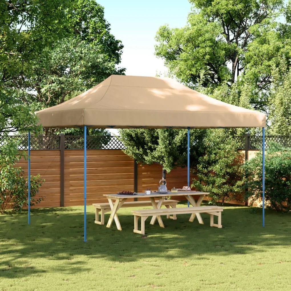 Tenda Da Festa Pieghevole Pop-up Beige 410x279x315 Cm /