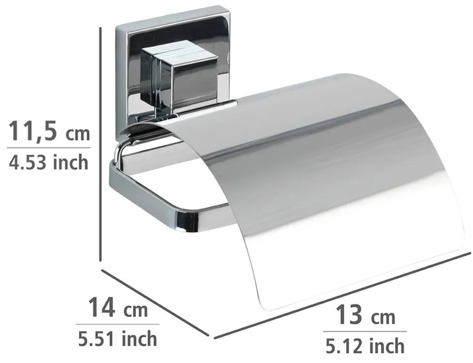 Porta carta igienica autoportante Vacuum-Loc, 14 x 13 cm Quadro - Wenko