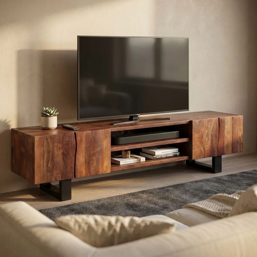 LUNA - porta tv in legno massiccio