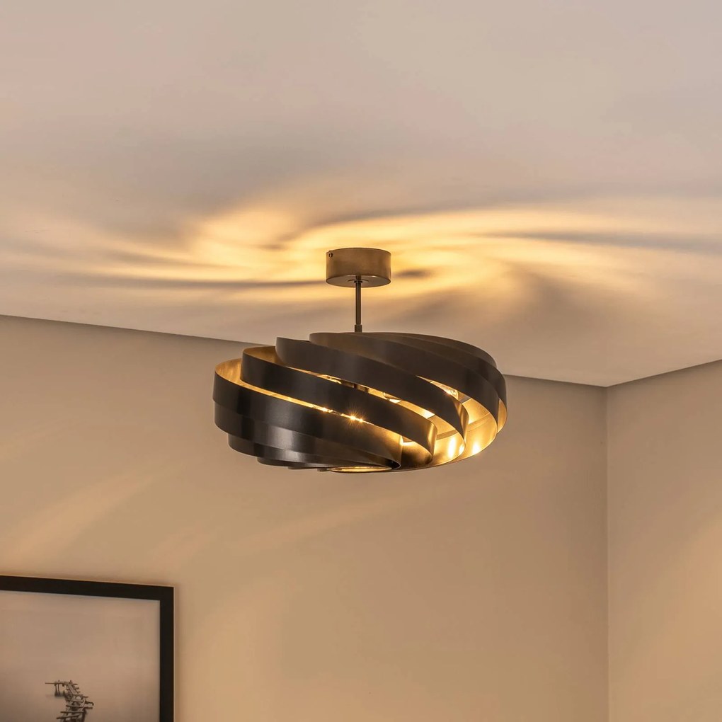 Plafoniera soffitto Vento Euluna, dimmerabile, Nero, Soggiorno / Sala da pranzo, Metallo, Moderno, Plafoniera