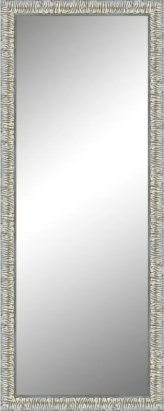 Specchio Camelia rettangolare in legno argento foglia 60 x 170 cm