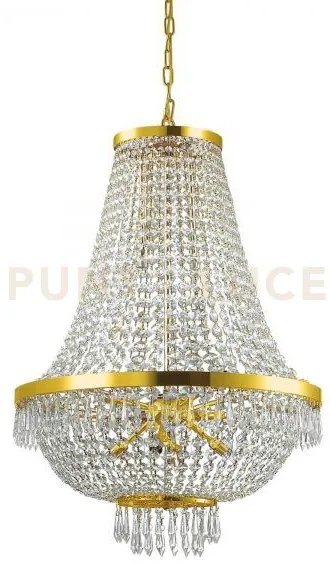 Caesar lampadario sospeso cristallo molato finitura oro 12 luci att...