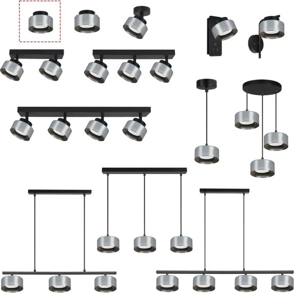 Brilagi - Faretto AURA LUX 1xGX53/30W/230V Ø 13 cm nero/fumé