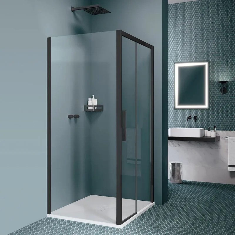 Lato fisso per box doccia Record L 87,5-89,5 x H 195cm, Sp. 6 mm vetro trasparente profilo silver