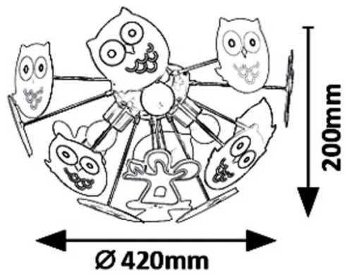 Rabalux 6389 - Lampadario a plafone per bambini BIRDY 3xE14/40W/230V