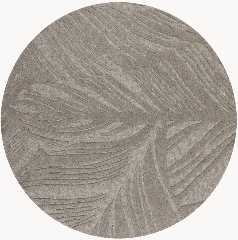 Tappeto in lana fatto a mano con motivo in rilievo Lino Leaf