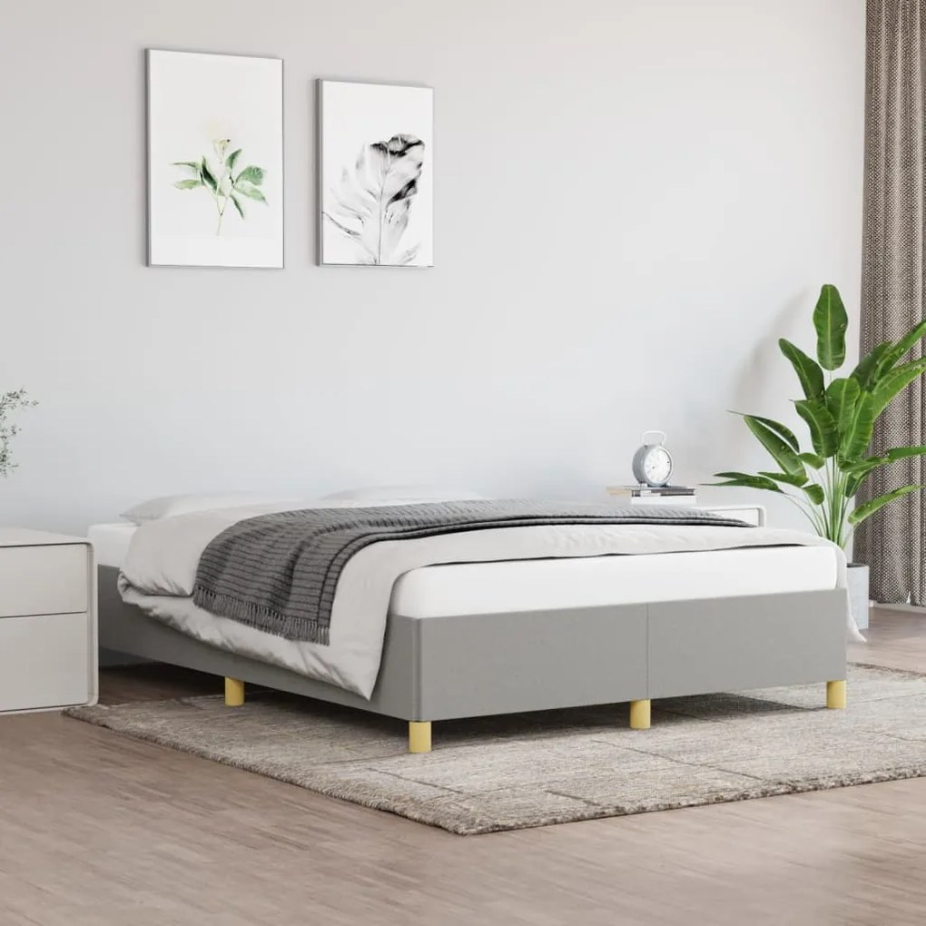 Giroletto Senza Materasso Grigio Chiaro 140x200 Cm Tessuto /