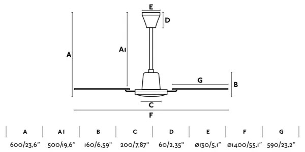 FARO 33111 - Ventilatore da soffitto MALVINAS d 140cm