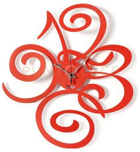 Orologio da parete glamour filomena rosso in ferro 40x45mh