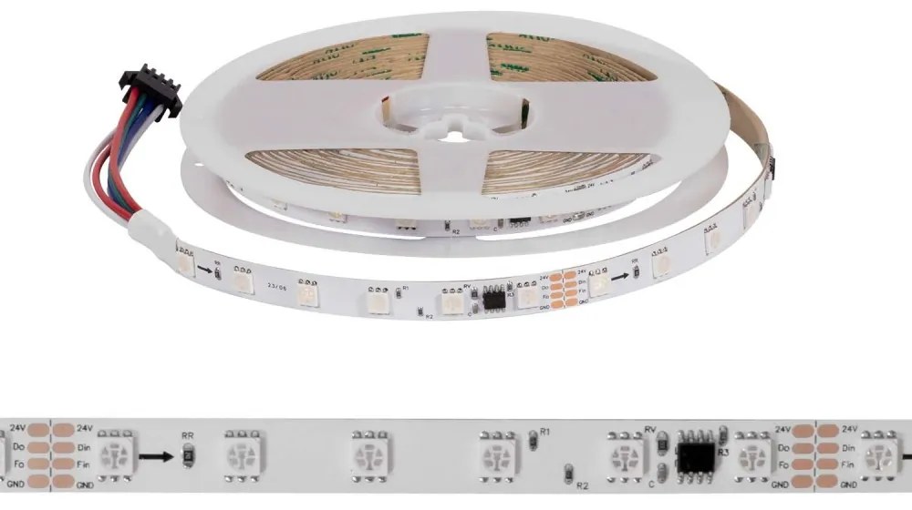 Striscia LED RGB DIGITALE RUNNING 15W/m, 24V, SM16703, IP20 Colore RGB