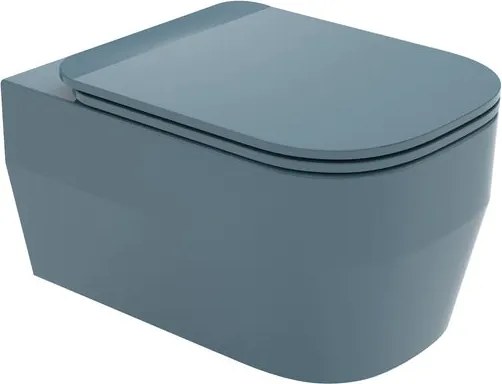 Vaso WC sospeso OLYMPIA CERAMICA tutto evo verde petrolio, sedile incluso P 53 x L 36 cm