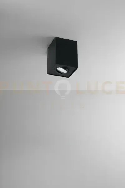 Faretto-plafoniera in alluminio nero centric 1 luce attacco gu10 qu...
