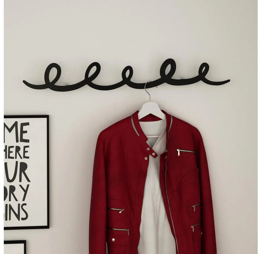 Appendiabiti a parete SING 84x12 cm nero