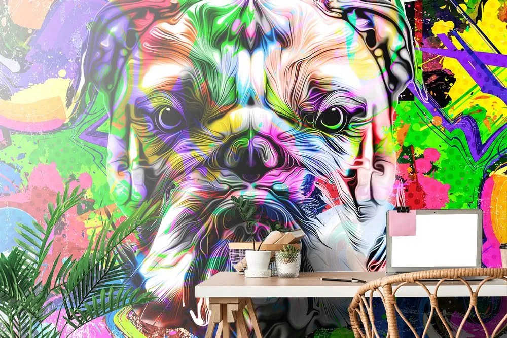 Carta da parati autoadesiva – Bulldog pop-art