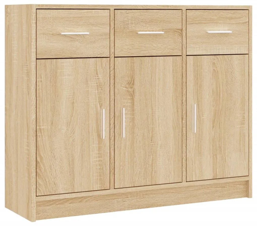 Credenza rovere sonoma 91x28x75 cm in legno multistrato