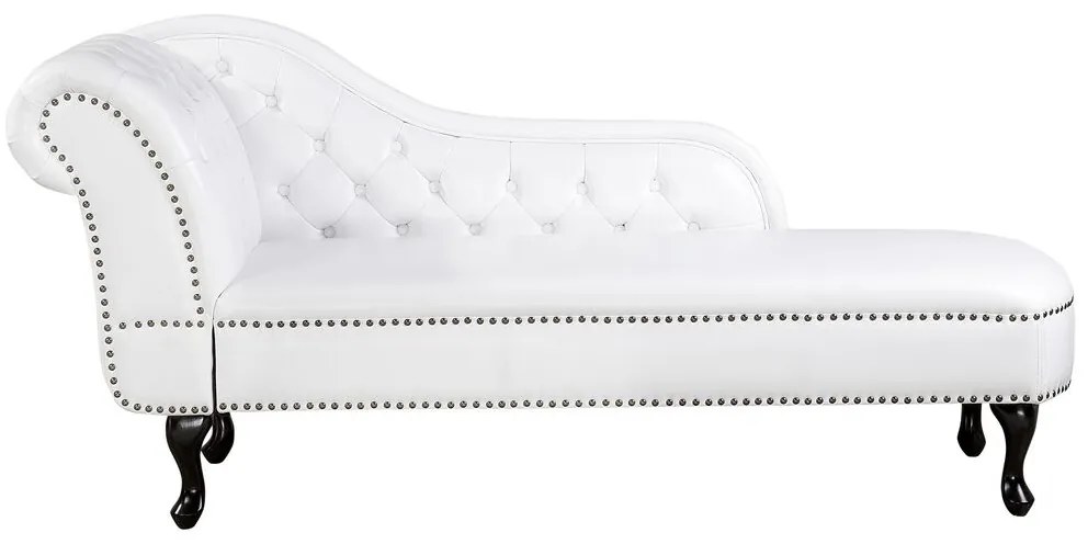 Chaise longue vintage sinistra in pelle sintetica bianca NIMES Beliani