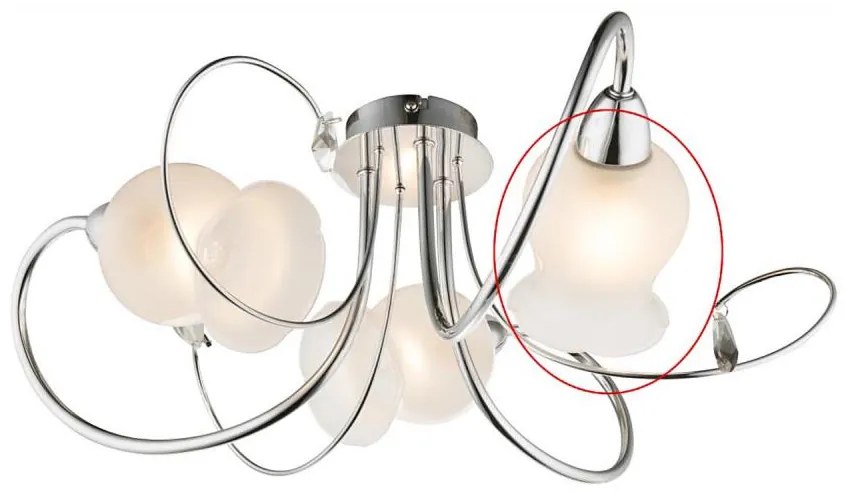 Globo - Vetro di ricambio per lampadario LILLY E14 bianco