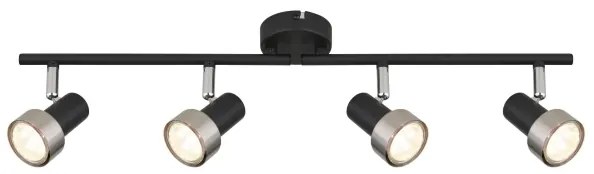 Globo 57917-4N - Faretto  MASON 4xGU10/25W/230V nero/argento