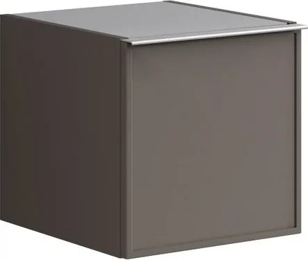 Base laterale Pixel con anta Frame laccato opaco grigio carbone e maniglia alluminio brillante L.40 H.40 P.45,5 cm.